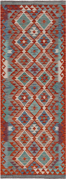 SUPER SALE Reversible Kilim Flat Weave Wool On Wool Runner Rug - 2' 5" X 6' 5"