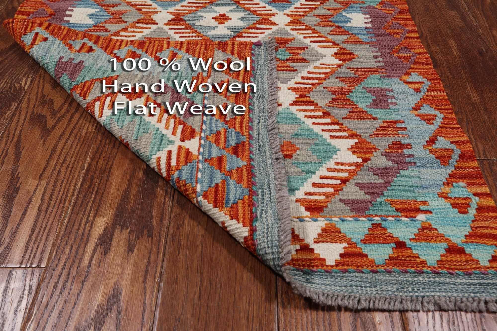 SUPER SALE Reversible Kilim Flat Weave Wool On Wool Runner Rug - 2' 5" X 6' 5"