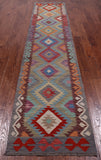 SUPER SALE Reversible Kilim Flat Weave Wool On Wool Runner Rug - 2' 7" X 12' 2"