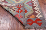 SUPER SALE Reversible Kilim Flat Weave Wool On Wool Runner Rug - 2' 7" X 12' 2"