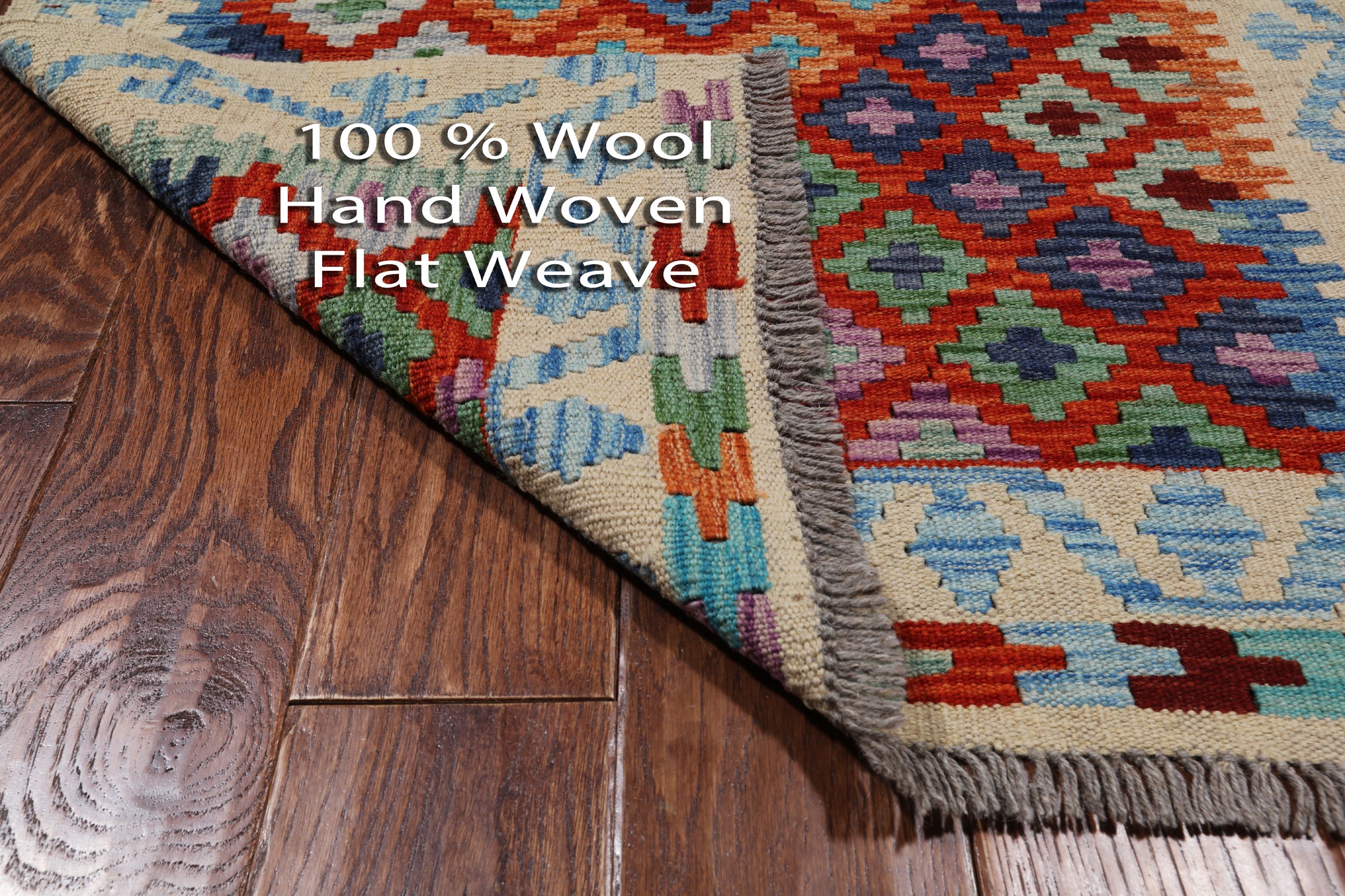 SUPER SALE Reversible Kilim Flat Weave Wool On Wool Runner Rug - 2' 9" X 9' 8"