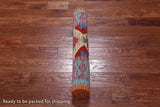 SUPER SALE Reversible Kilim Flat Weave Wool On Wool Runner Rug - 2' 10" X 9' 6"