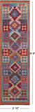 SUPER SALE Reversible Kilim Flat Weave Wool On Wool Runner Rug - 2' 10" X 9' 6"