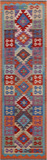 SUPER SALE Reversible Kilim Flat Weave Wool On Wool Runner Rug - 2' 10" X 9' 6"