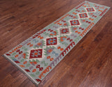 SUPER SALE Reversible Kilim Flat Weave Wool On Wool Runner Rug - 2' 8" X 9' 6"