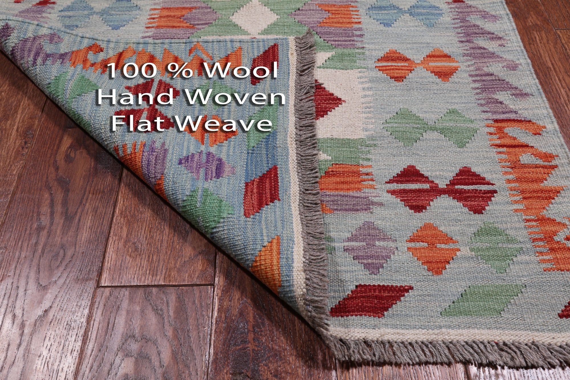 SUPER SALE Reversible Kilim Flat Weave Wool On Wool Runner Rug - 2' 8" X 9' 6"