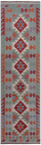 SUPER SALE Reversible Kilim Flat Weave Wool On Wool Runner Rug - 2' 8" X 9' 6"