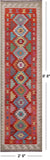 SUPER SALE Reversible Kilim Flat Weave Wool On Wool Runner Rug - 2' 9" X 9' 8"