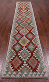 SUPER SALE Reversible Kilim Flat Weave Wool On Wool Runner Rug - 2' 7" X 13' 5"