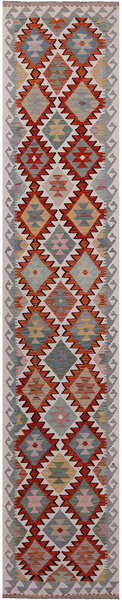 SUPER SALE Reversible Kilim Flat Weave Wool On Wool Runner Rug - 2' 7" X 13' 5"