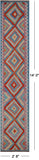 SUPER SALE Reversible Kilim Flat Weave Wool On Wool Runner Rug - 2' 8" X 14' 0"
