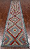 SUPER SALE Reversible Kilim Flat Weave Wool On Wool Runner Rug - 2' 8" X 14' 0"