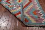SUPER SALE Reversible Kilim Flat Weave Wool On Wool Runner Rug - 2' 8" X 14' 0"