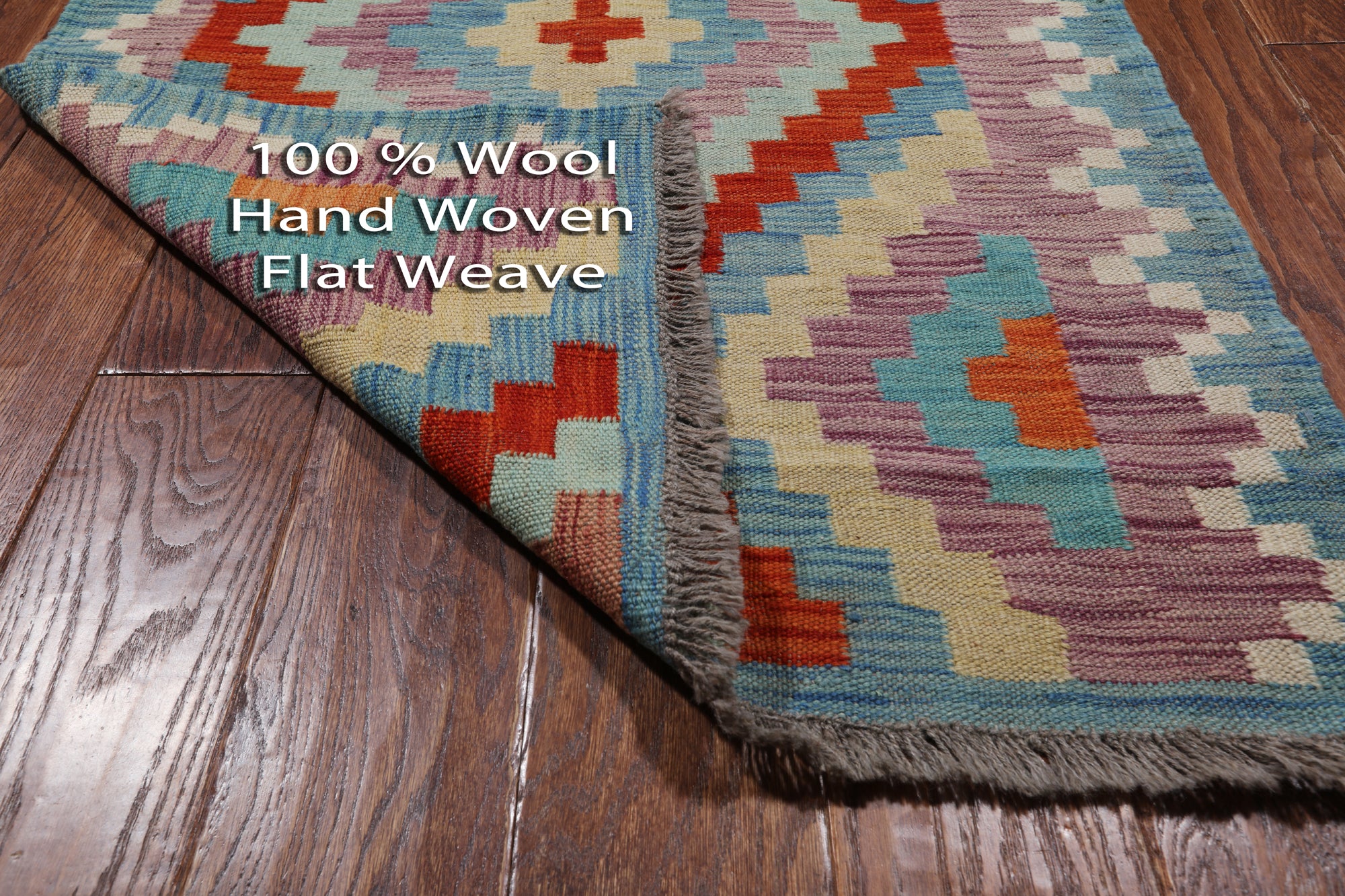 SUPER SALE Reversible Kilim Flat Weave Wool On Wool Runner Rug - 2' 8" X 14' 0"
