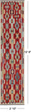 SUPER SALE Reversible Kilim Flat Weave Wool On Wool Runner Rug - 2' 10" X 12' 8"