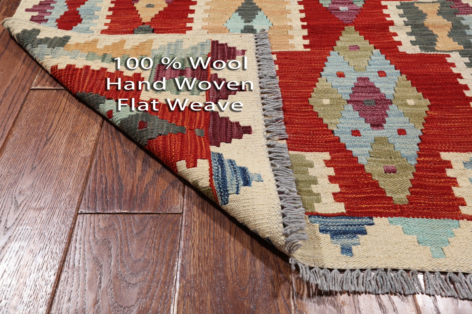 SUPER SALE Reversible Kilim Flat Weave Wool On Wool Runner Rug - 2' 10" X 12' 8"