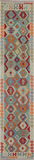 SUPER SALE Reversible Kilim Flat Weave Wool On Wool Runner Rug - 2' 9" X 12' 10"