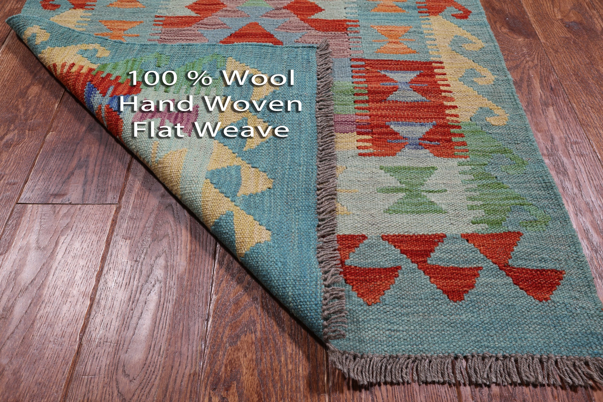 SUPER SALE Reversible Kilim Flat Weave Wool On Wool Runner Rug - 2' 8" X 12' 10"