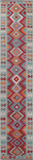 SUPER SALE Reversible Kilim Flat Weave Wool On Wool Runner Rug - 2' 9" X 12' 9"