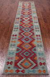 SUPER SALE Reversible Kilim Flat Weave Wool On Wool Runner Rug - 2' 9" X 12' 9"