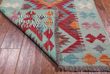 SUPER SALE Reversible Kilim Flat Weave Wool On Wool Runner Rug - 2' 9" X 12' 9"