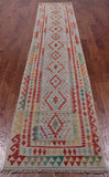 SUPER SALE Reversible Kilim Flat Weave Wool On Wool Runner Rug - 2' 7" X 12' 10"
