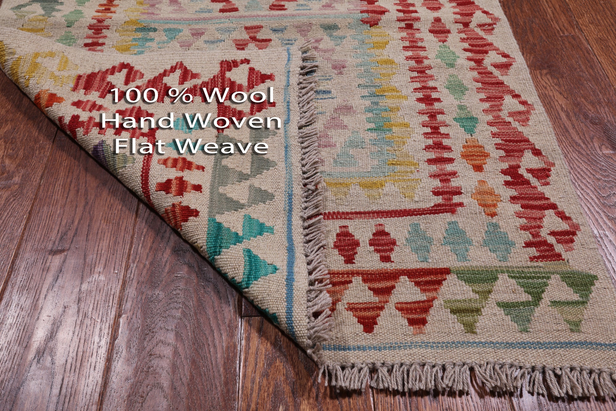SUPER SALE Reversible Kilim Flat Weave Wool On Wool Runner Rug - 2' 7" X 12' 10"
