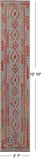 SUPER SALE Reversible Kilim Flat Weave Wool On Wool Runner Rug - 2' 7" X 12' 10"