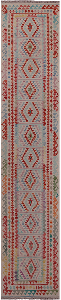 SUPER SALE Reversible Kilim Flat Weave Wool On Wool Runner Rug - 2' 7" X 12' 10"