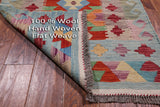 SUPER SALE Reversible Kilim Flat Weave Wool On Wool Runner Rug - 2' 9" X 12' 7"