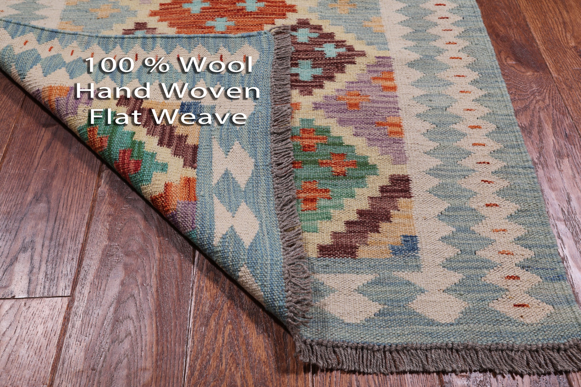 SUPER SALE Reversible Kilim Flat Weave Wool On Wool Runner Rug - 2' 8" X 12' 9"