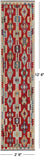 SUPER SALE Reversible Kilim Flat Weave Wool On Wool Runner Rug - 2' 9" X 12' 8"