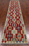 SUPER SALE Reversible Kilim Flat Weave Wool On Wool Runner Rug - 2' 9" X 12' 8"