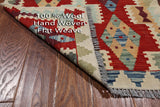 SUPER SALE Reversible Kilim Flat Weave Wool On Wool Runner Rug - 2' 9" X 12' 8"