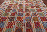 SUPER SALE Reversible Kilim Flat Weave Wool On Wool Rug - 10' 1" X 12' 10"