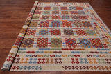 SUPER SALE Reversible Kilim Flat Weave Wool On Wool Rug - 10' 1" X 12' 10"