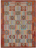 SUPER SALE Reversible Kilim Flat Weave Wool On Wool Rug - 8' 7" X 11' 4"