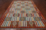 SUPER SALE Reversible Kilim Flat Weave Wool On Wool Rug - 8' 7" X 11' 4"