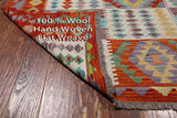 SUPER SALE Reversible Kilim Flat Weave Wool On Wool Rug - 8' 7" X 11' 4"