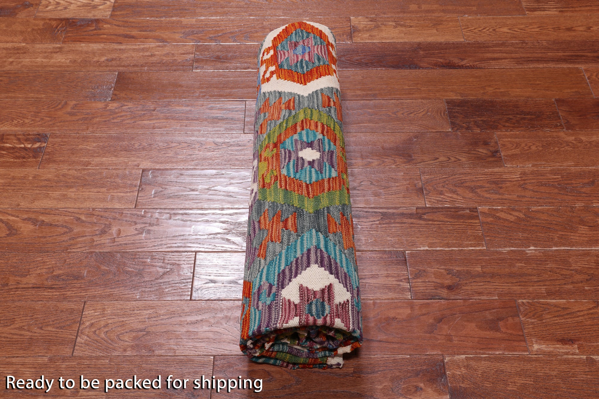 SUPER SALE Reversible Kilim Flat Weave Wool On Wool Rug - 8' 6" X 9' 8"