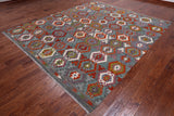 SUPER SALE Reversible Kilim Flat Weave Wool On Wool Rug - 8' 6" X 9' 8"