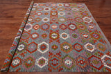 SUPER SALE Reversible Kilim Flat Weave Wool On Wool Rug - 8' 6" X 9' 8"