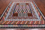 SUPER SALE Reversible Kilim Flat Weave Wool On Wool Rug - 8' 5" X 9' 8"