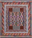 SUPER SALE Reversible Kilim Flat Weave Wool On Wool Rug - 8' 5" X 9' 8"