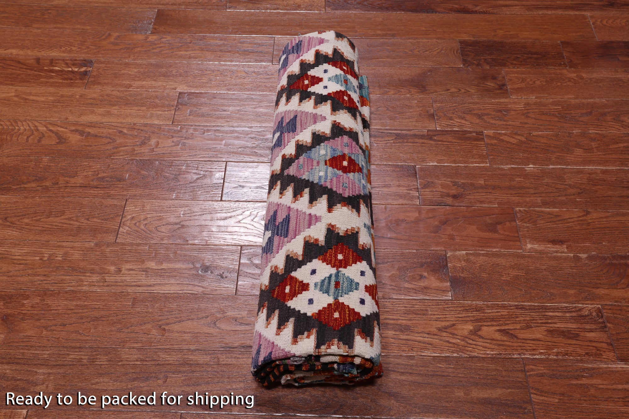 SUPER SALE Reversible Kilim Flat Weave Wool On Wool Rug - 8' 5" X 9' 8"