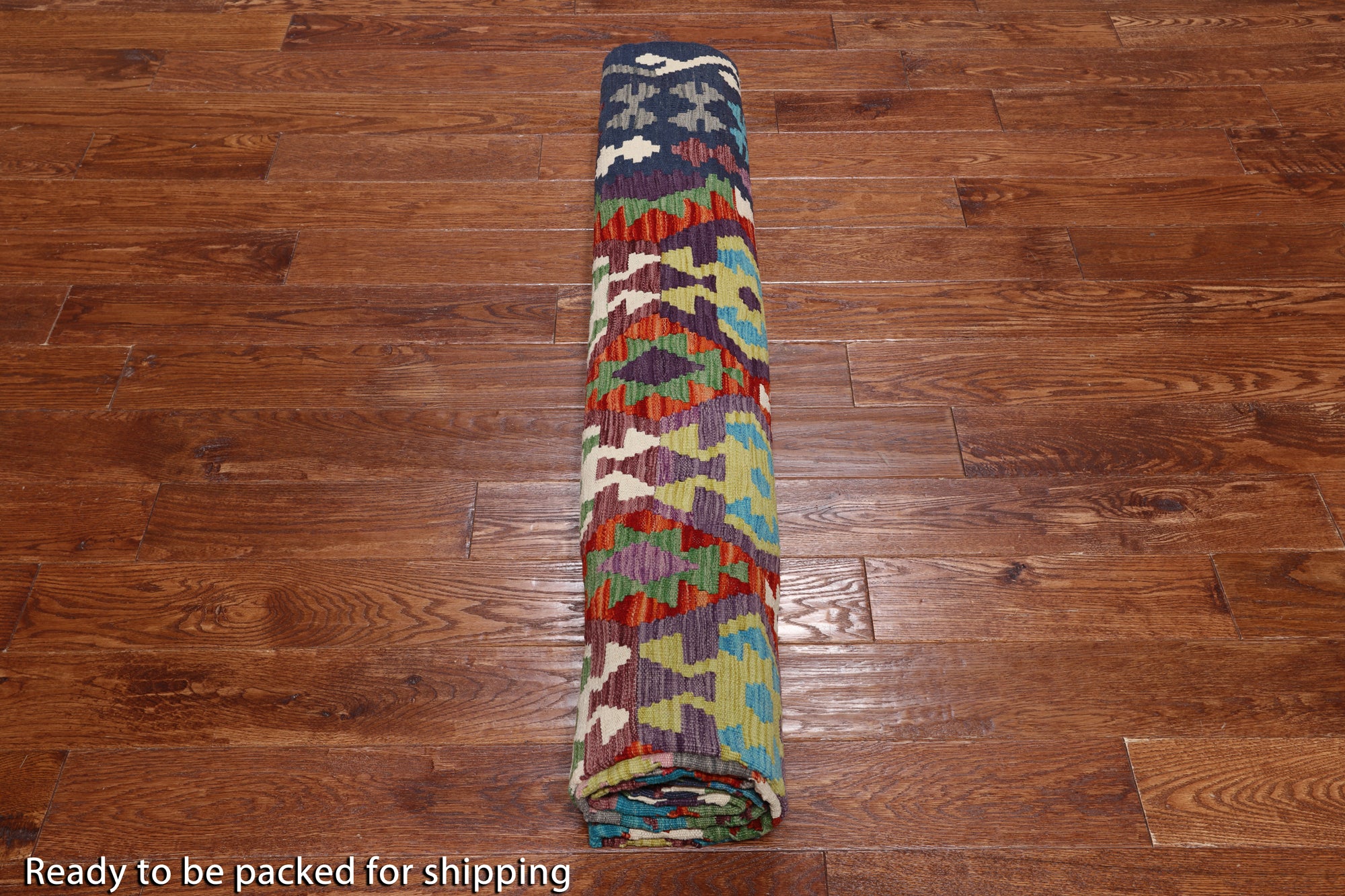 SUPER SALE Reversible Kilim Flat Weave Wool On Wool Rug - 8' 7" X 11' 5"