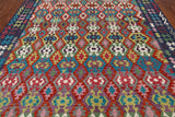 SUPER SALE Reversible Kilim Flat Weave Wool On Wool Rug - 8' 7" X 11' 5"