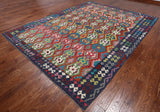 SUPER SALE Reversible Kilim Flat Weave Wool On Wool Rug - 8' 7" X 11' 5"