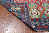 SUPER SALE Reversible Kilim Flat Weave Wool On Wool Rug - 8' 7" X 11' 5"