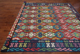 SUPER SALE Reversible Kilim Flat Weave Wool On Wool Rug - 8' 7" X 11' 5"